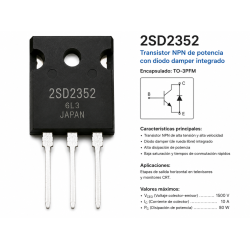 Venta de Diodo 2SD2352 TO-3PFM Venta de Diodo 2SD2352 TO-3PFM
